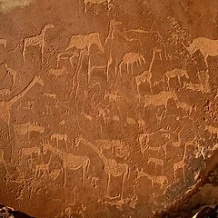 The first known inhabitants of Namibia are the San (Bushmen) who belong to the Khoesan people. These hunter-gatherers have travelled across the vast plains of Southern Africa for thousands of years migrating around. The San have resided in Namibia for more than 6,000 years, and there is more than enough rock art to confirm this.